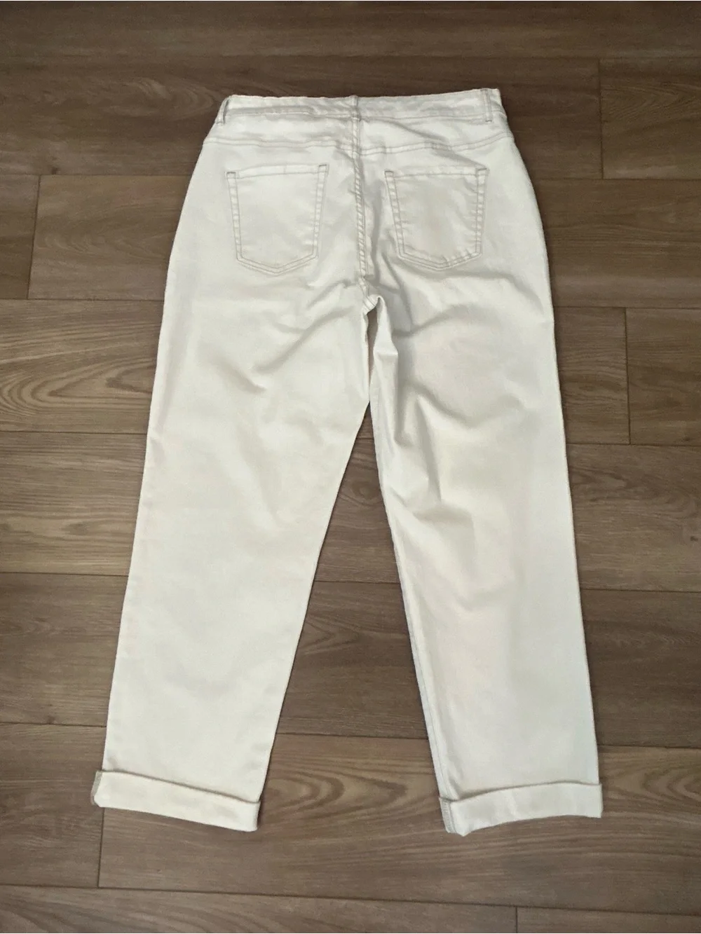 LOGO Lori Goldstein Boyfriend Jeans Size 10 Ivory A646051 2024
